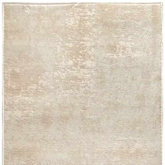 8' Ivory Abstract Runner Rug Photo 6