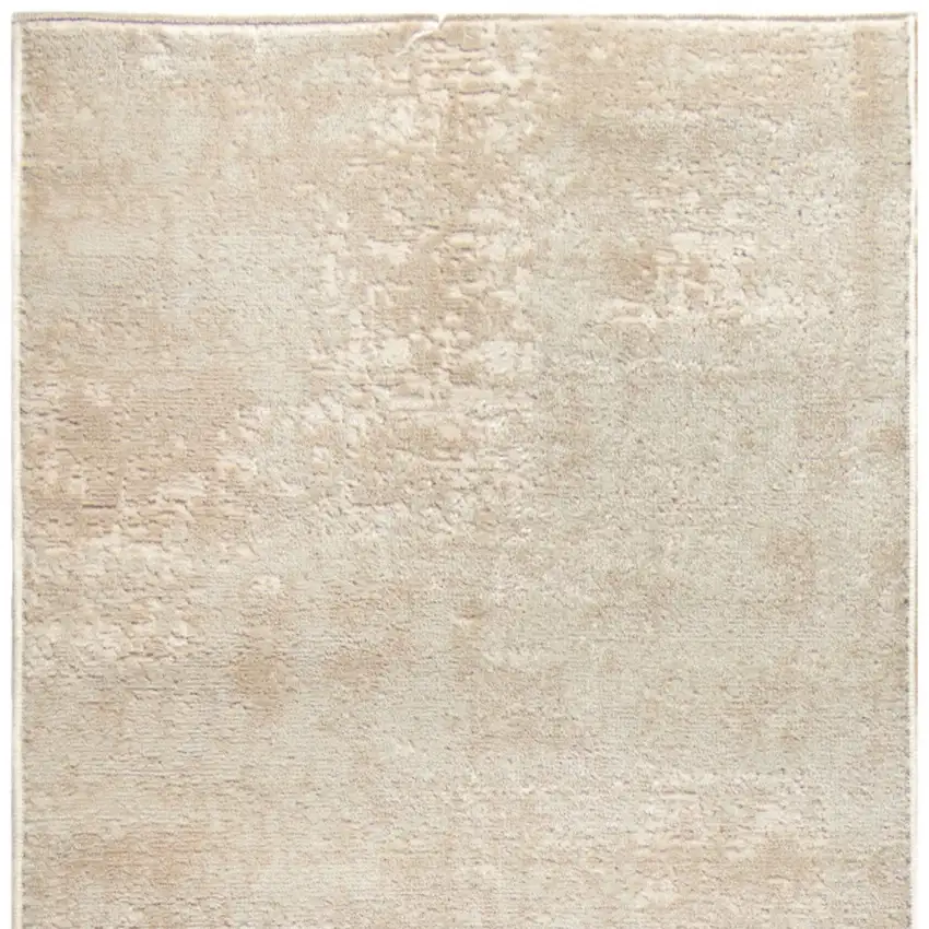 8' Ivory Abstract Runner Rug Photo 6