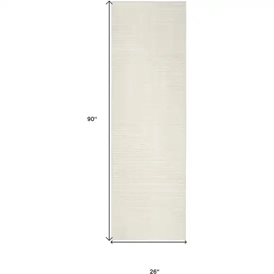 8' Ivory Abstract Runner Rug Photo 3