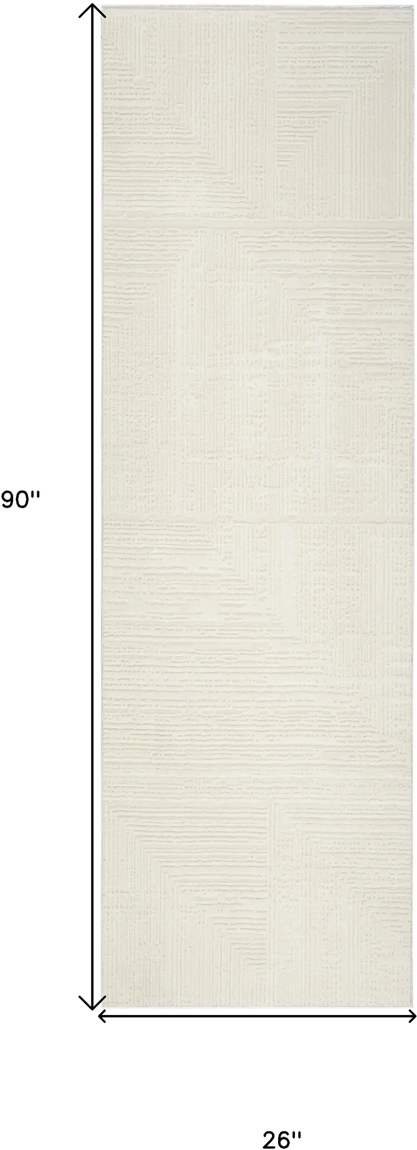 8' Ivory Abstract Runner Rug Photo 3