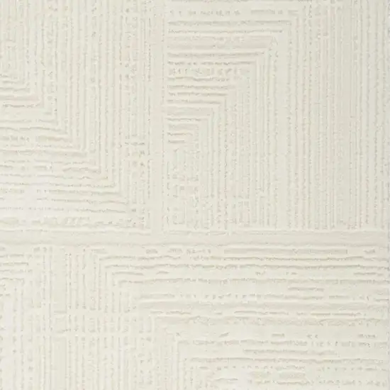 8' Ivory Abstract Runner Rug Photo 3