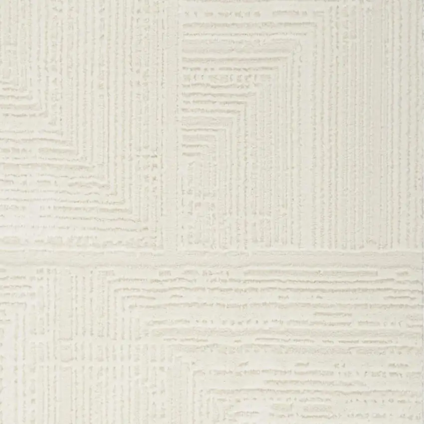 8' Ivory Abstract Runner Rug Photo 3