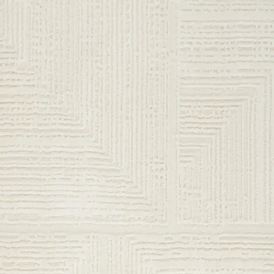8' Ivory Abstract Runner Rug Photo 6
