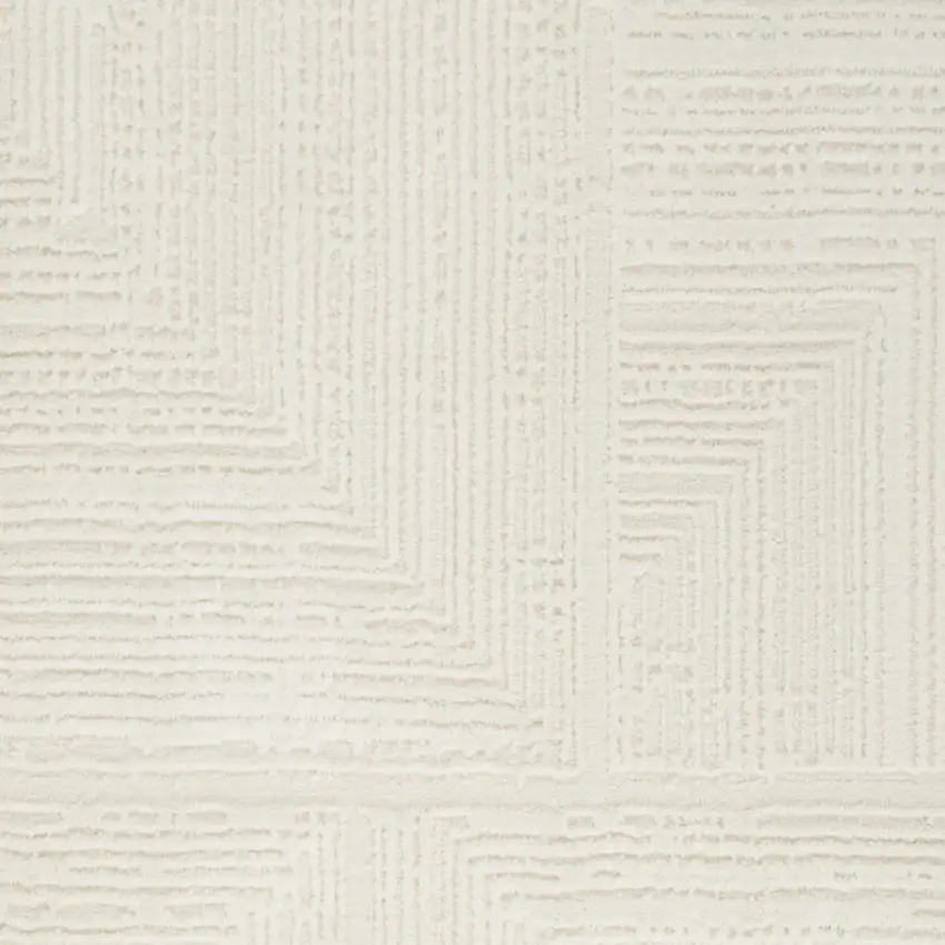 8' Ivory Abstract Runner Rug Photo 6
