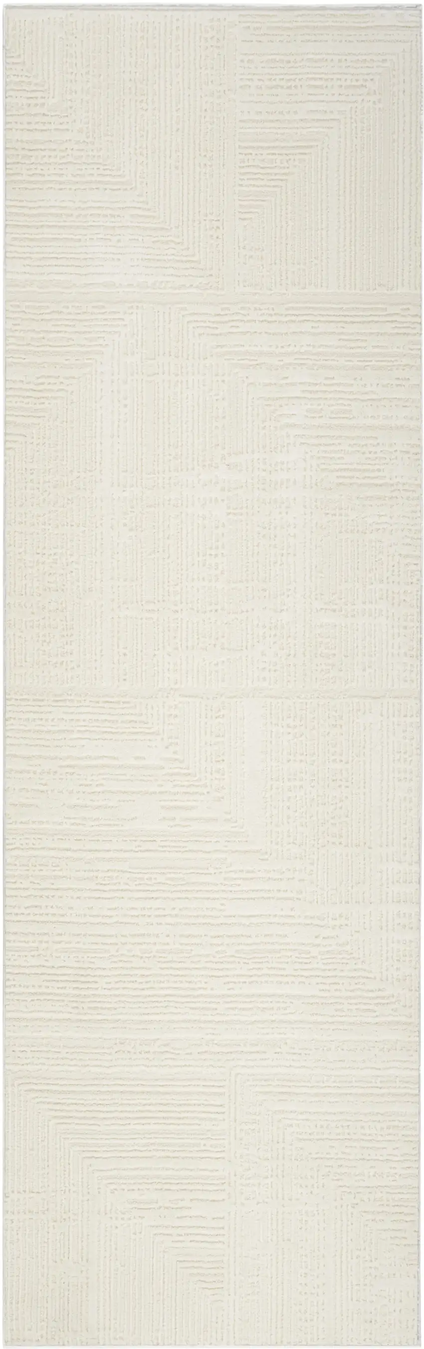 8' Ivory Abstract Runner Rug Photo 2