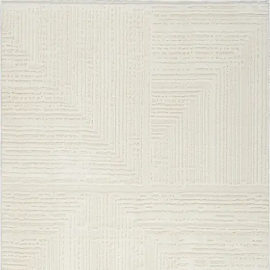 8' Ivory Abstract Runner Rug Photo 8