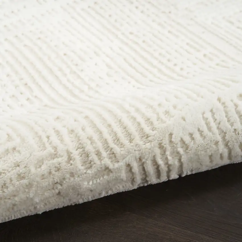 8' Ivory Abstract Runner Rug Photo 8