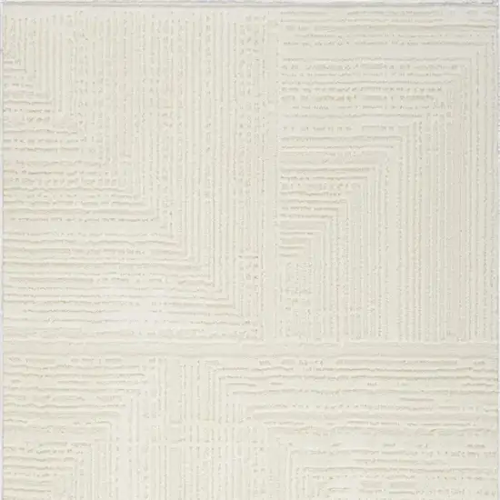 8' Ivory Abstract Runner Rug Photo 4