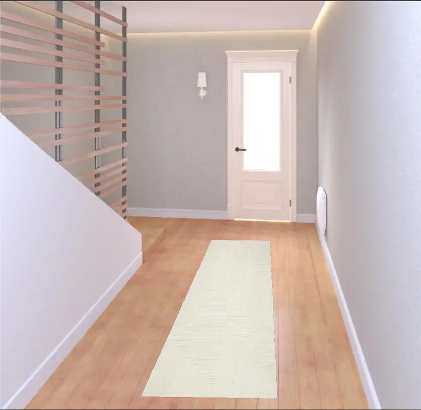 8' Ivory Abstract Runner Rug Photo 1