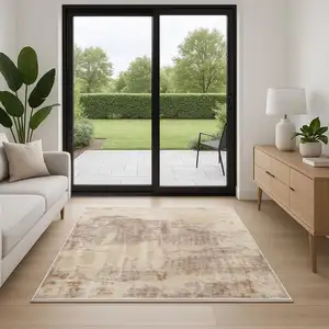 Photo of 7' Ivory Abstract Runner Rug