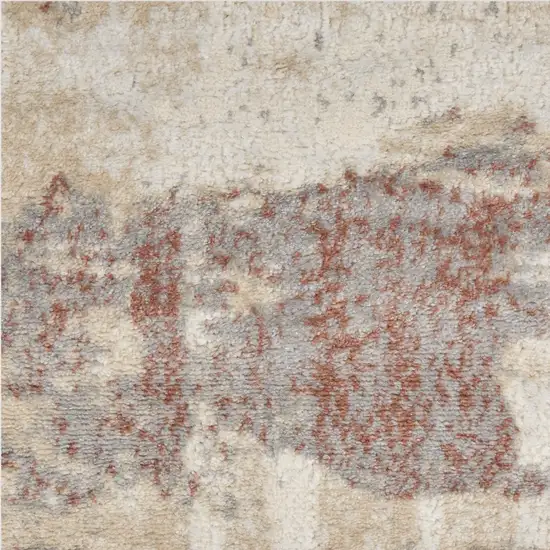 7' Ivory Abstract Runner Rug Photo 3