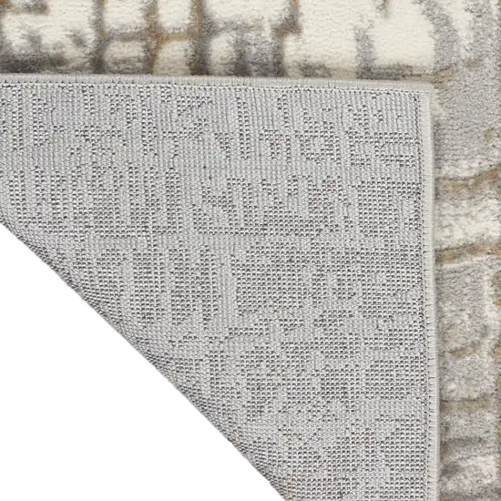 7' Ivory Abstract Runner Rug Photo 9
