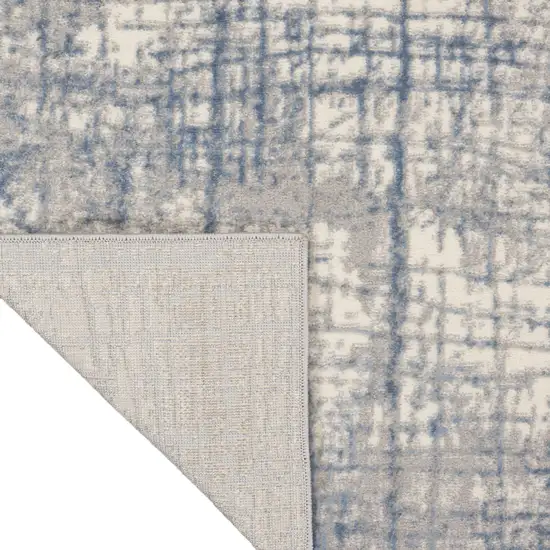 7' Ivory Abstract Runner Rug Photo 9