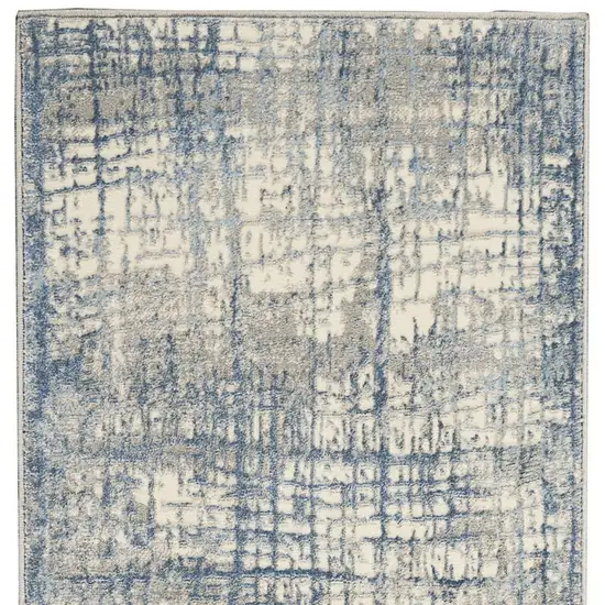 7' Ivory Abstract Runner Rug Photo 4