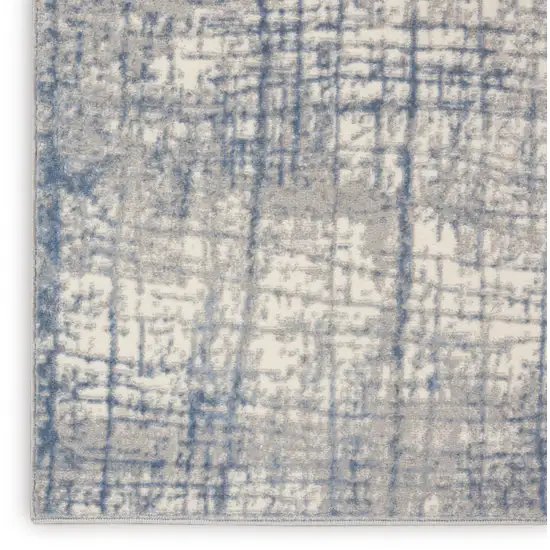 7' Ivory Abstract Runner Rug Photo 7