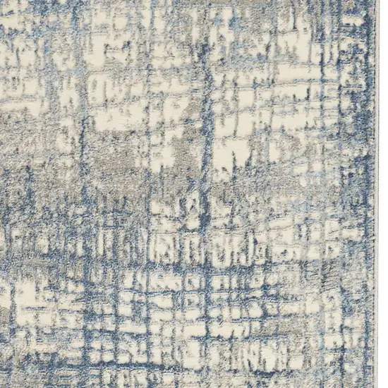 7' Ivory Abstract Runner Rug Photo 3