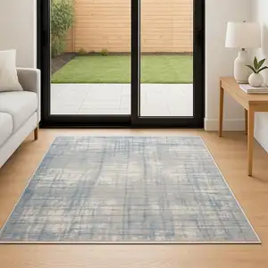 Photo of 7' Ivory Abstract Runner Rug