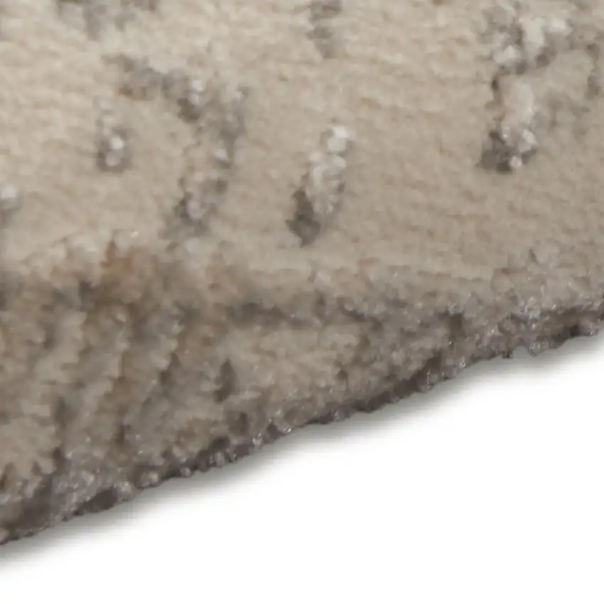 7' Ivory Abstract Runner Rug Photo 7