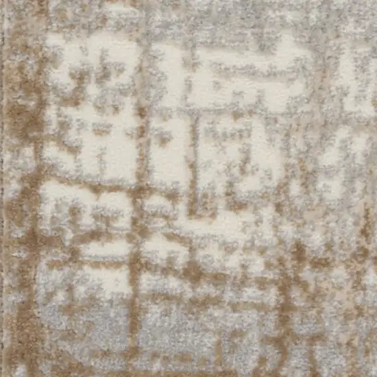 7' Ivory Abstract Runner Rug Photo 8
