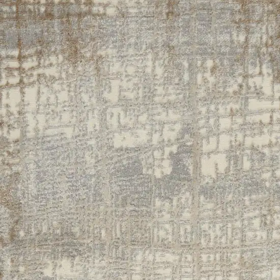 7' Ivory Abstract Runner Rug Photo 3