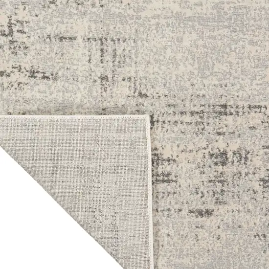 7' Ivory Abstract Runner Rug Photo 8