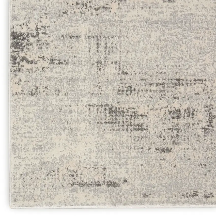 7' Ivory Abstract Runner Rug Photo 6