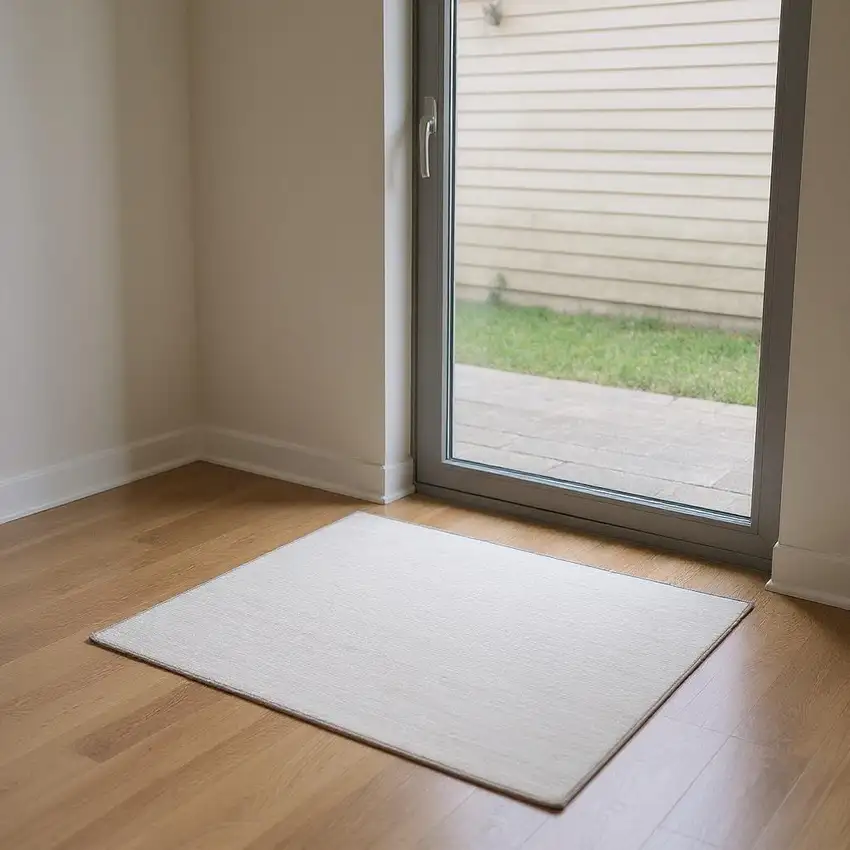 6' Ivory Abstract Runner Rug Photo 1
