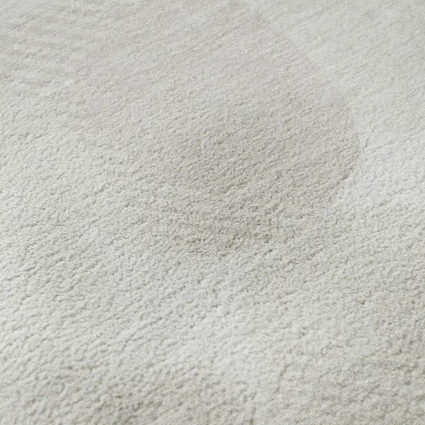 8' Ivory And Beige Abstract Geometric Washable Round Rug With UV Protection Photo 9