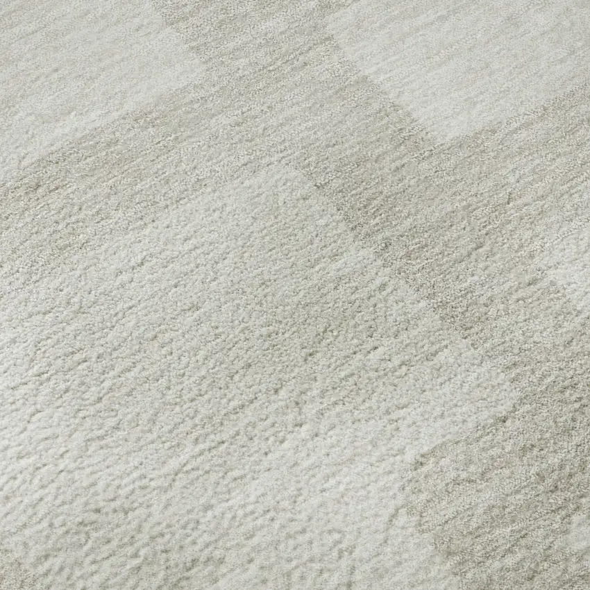 8' Ivory And Beige Abstract Geometric Washable Round Rug With UV Protection Photo 9