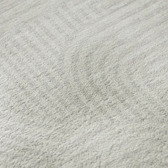 8' Ivory And Beige Abstract Geometric Washable Round Rug With UV Protection Photo 9