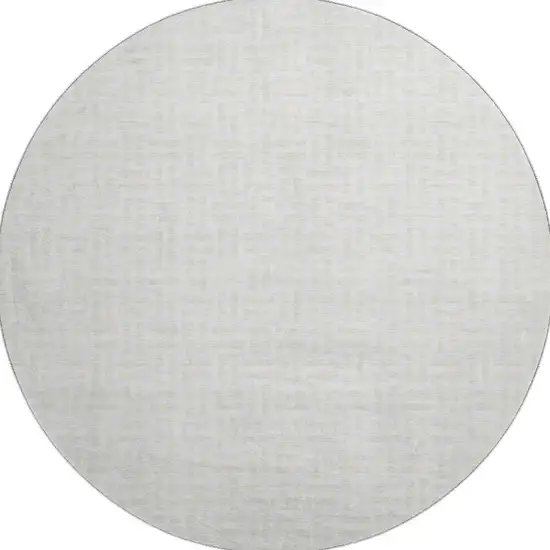8' Ivory And Beige Abstract Geometric Washable Round Rug With UV Protection Photo 3