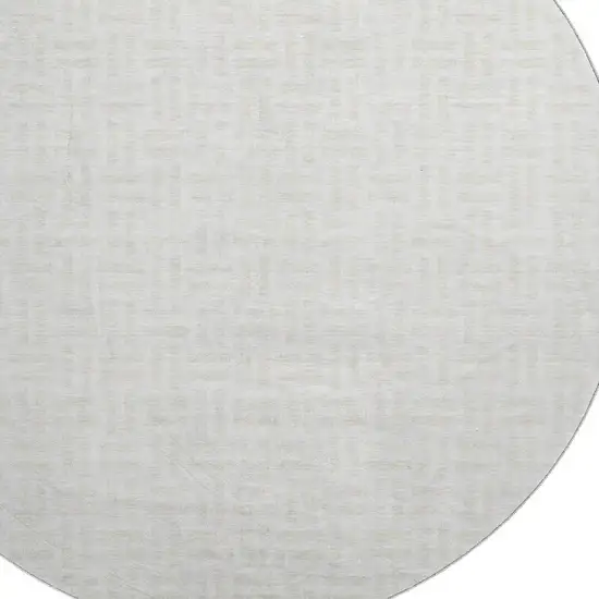 8' Ivory And Beige Abstract Geometric Washable Round Rug With UV Protection Photo 2