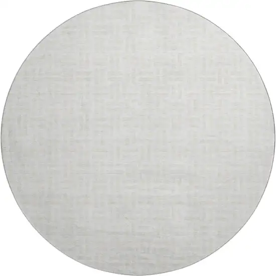 8' Ivory And Beige Abstract Geometric Washable Round Rug With UV Protection Photo 1