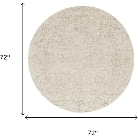 6' Ivory And Beige Abstract Round Rug Photo 6