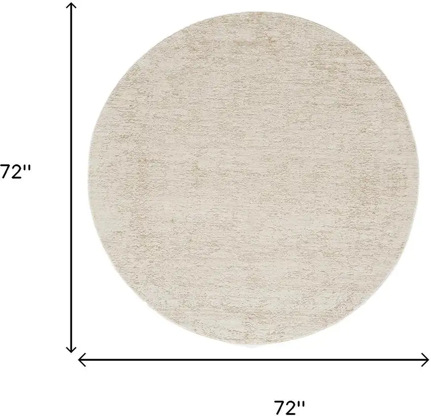 6' Ivory And Beige Abstract Round Rug Photo 6