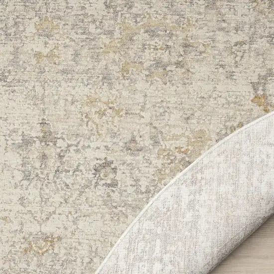 6' Ivory And Beige Abstract Round Rug Photo 6