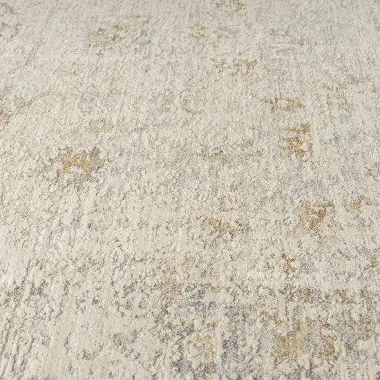 8' Ivory And Beige Abstract Runner Rug Photo 5