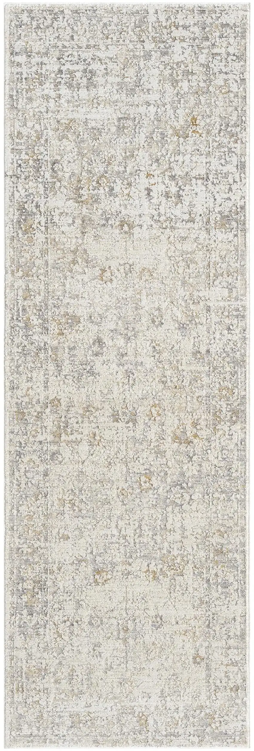 8' Ivory And Beige Abstract Runner Rug Photo 2
