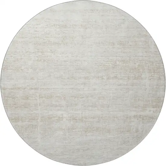 8' Ivory And Beige Abstract Washable Round Rug With UV Protection Photo 4