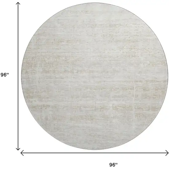 8' Ivory And Beige Abstract Washable Round Rug With UV Protection Photo 3