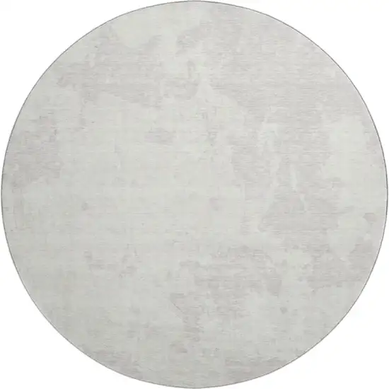 8' Ivory And Beige Abstract Washable Round Rug With UV Protection Photo 1