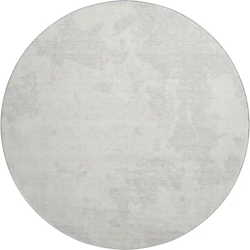 8' Ivory And Beige Abstract Washable Round Rug With UV Protection Photo 1