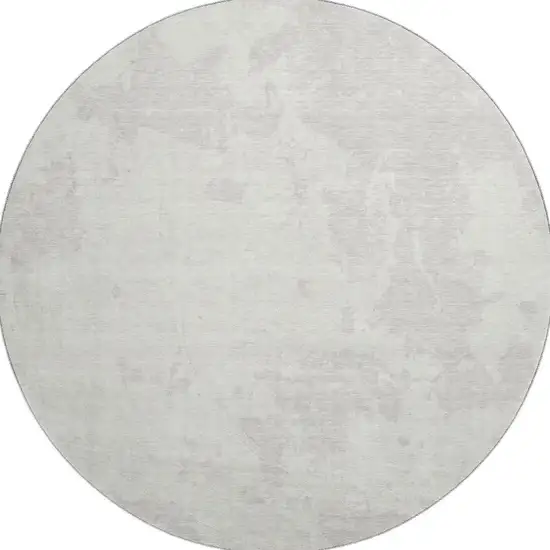 8' Ivory And Beige Abstract Washable Round Rug With UV Protection Photo 4