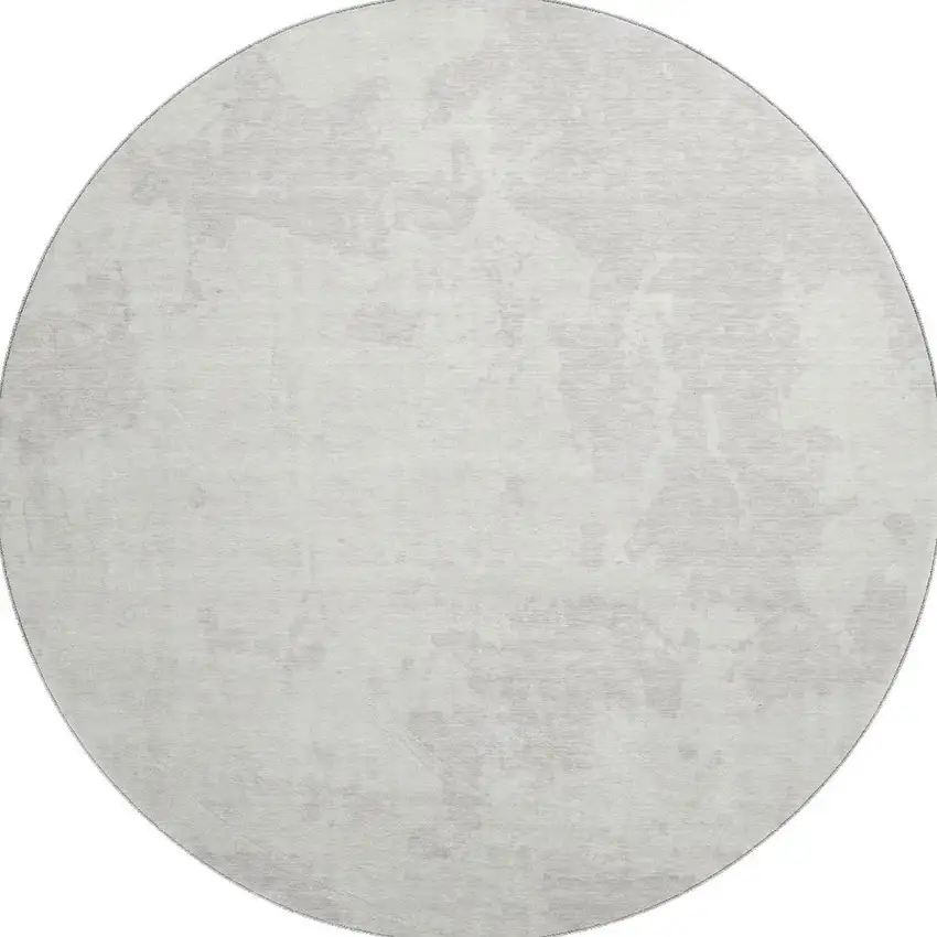 8' Ivory And Beige Abstract Washable Round Rug With UV Protection Photo 4