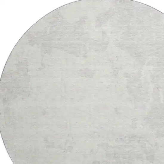 8' Ivory And Beige Abstract Washable Round Rug With UV Protection Photo 3