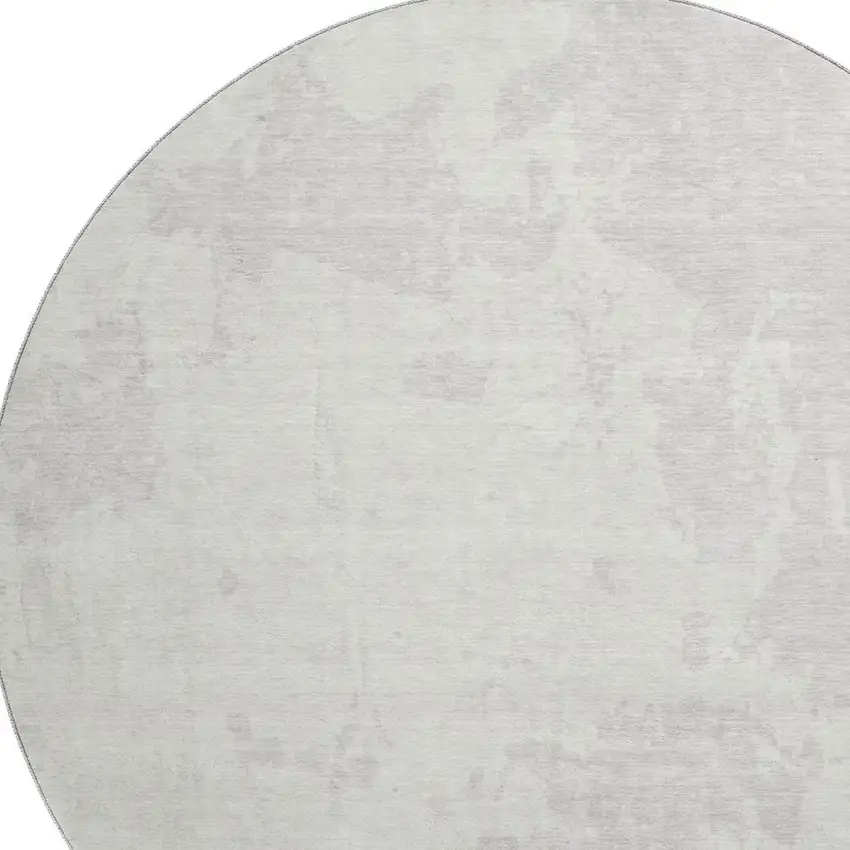 8' Ivory And Beige Abstract Washable Round Rug With UV Protection Photo 3