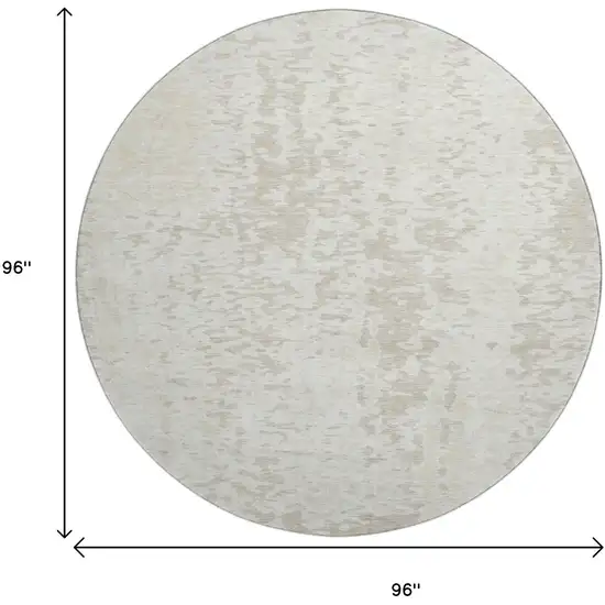 8' Ivory And Beige Abstract Washable Round Rug With UV Protection Photo 9