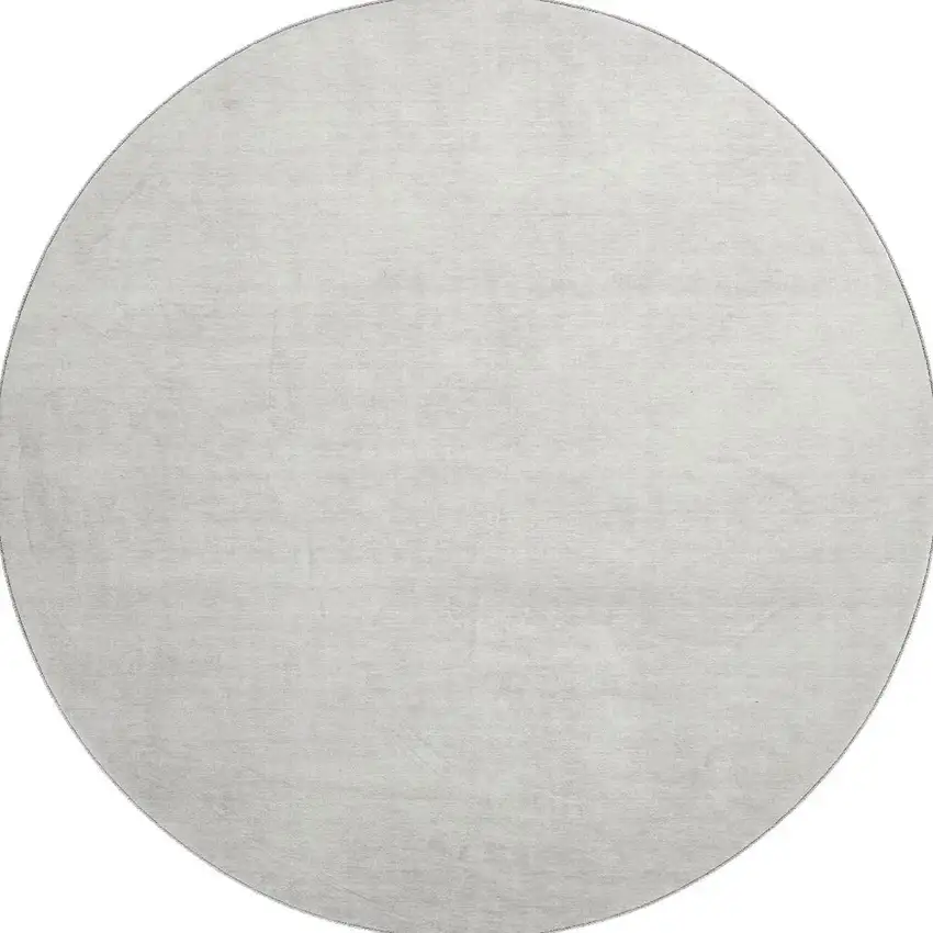 8' Ivory And Beige Abstract Washable Round Rug With UV Protection Photo 3