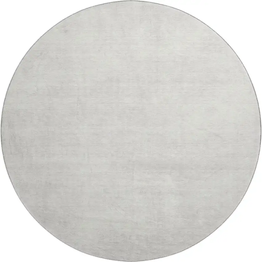 8' Ivory And Beige Abstract Washable Round Rug With UV Protection Photo 1