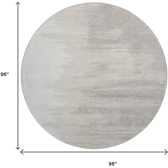 8' Ivory And Beige Abstract Washable Round Rug With UV Protection Photo 9